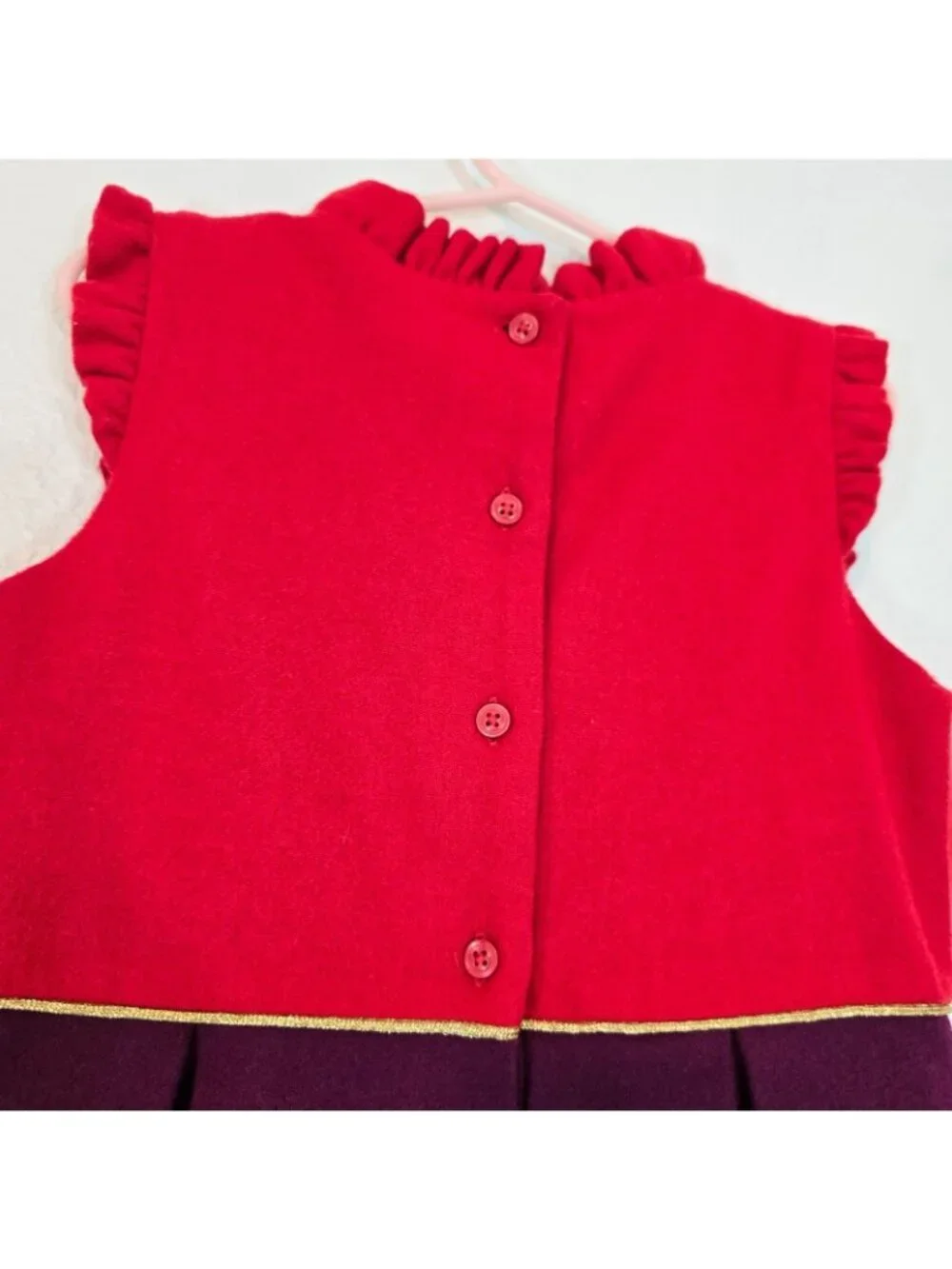 Janie And Jack Belle Of The Ballet Dress Girl Size 6 Red Purple Ruffle Trim